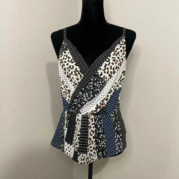 Cabi Crossover Mixed Print Tank Blouse Style 3787 - Picture 1 of 8